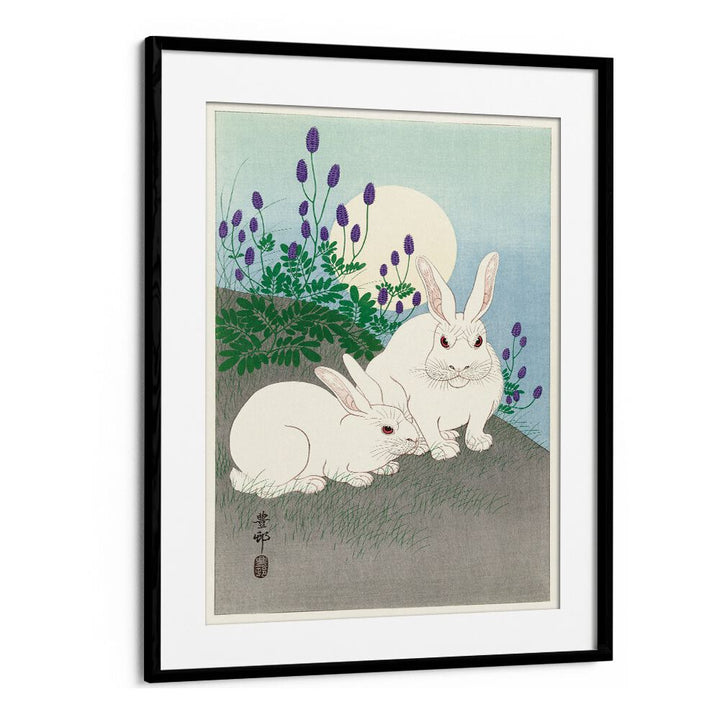 RABBITS AT FULL MOON (1920 - 1930) , JAPANESE PAINTINGS , JAPANESE ART PRINTS