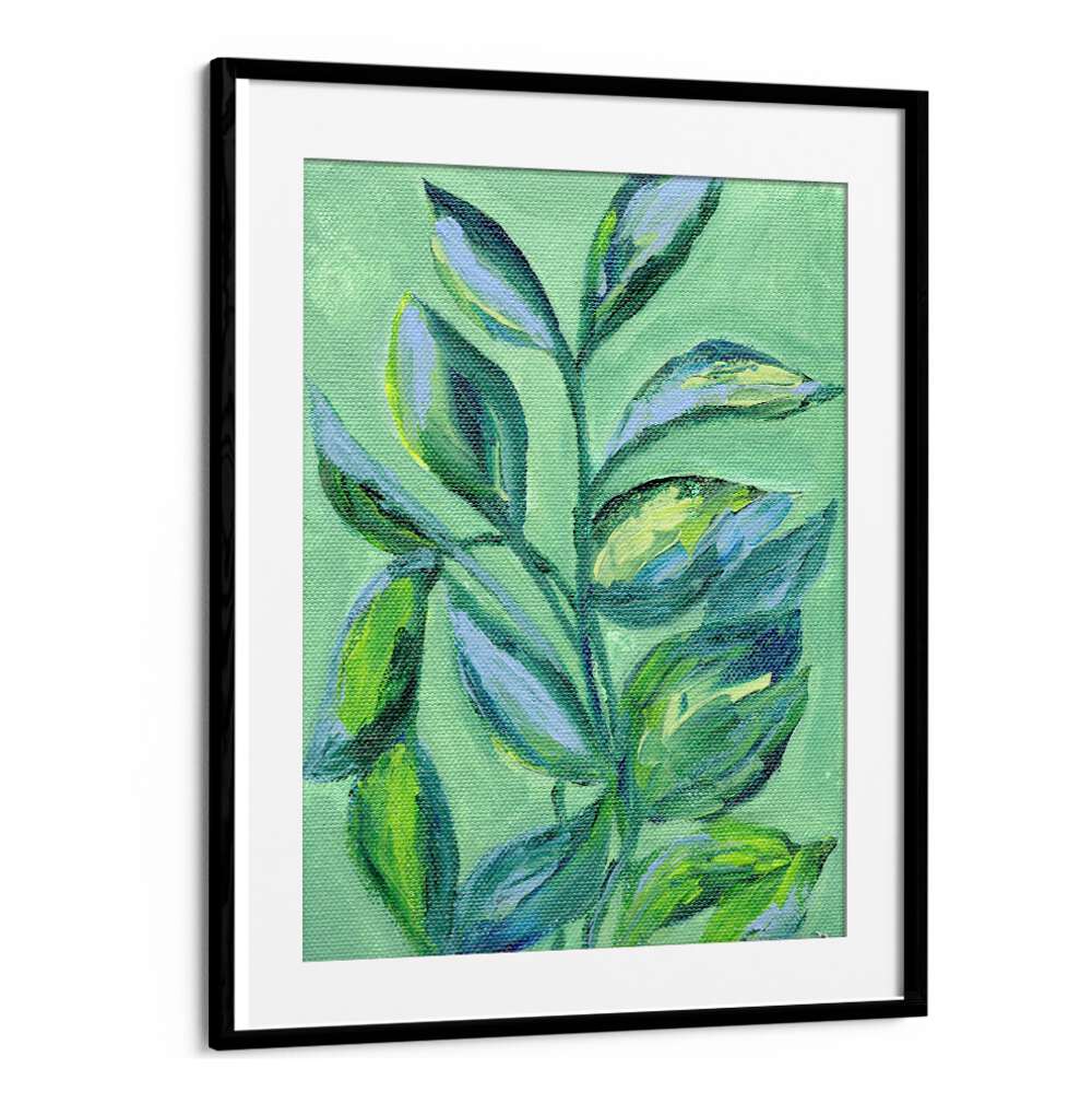 GREEN FOLIAGE , FLORAL FLOWER PAINTINGS