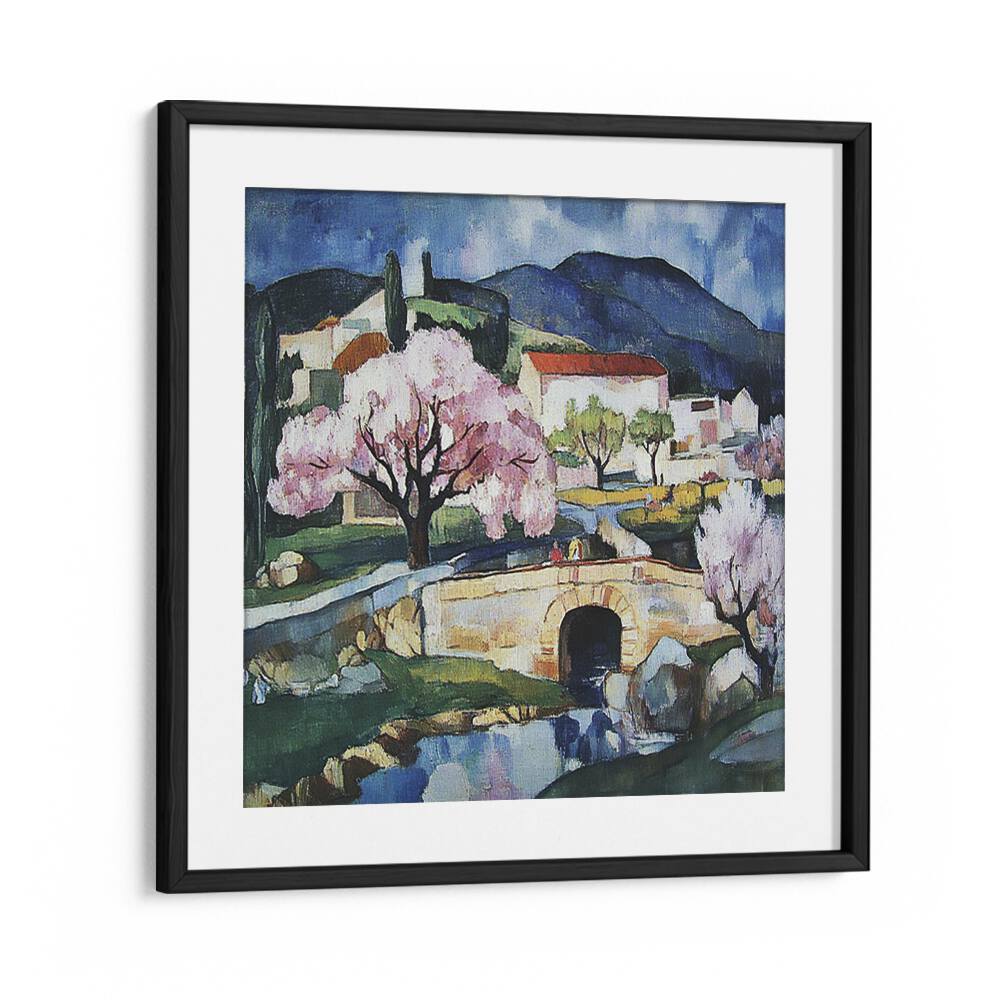 Beautiful CHERRY BLOSSOMS framed artwork showcasing spring's elegance and vibrant colors, perfect for any decor.