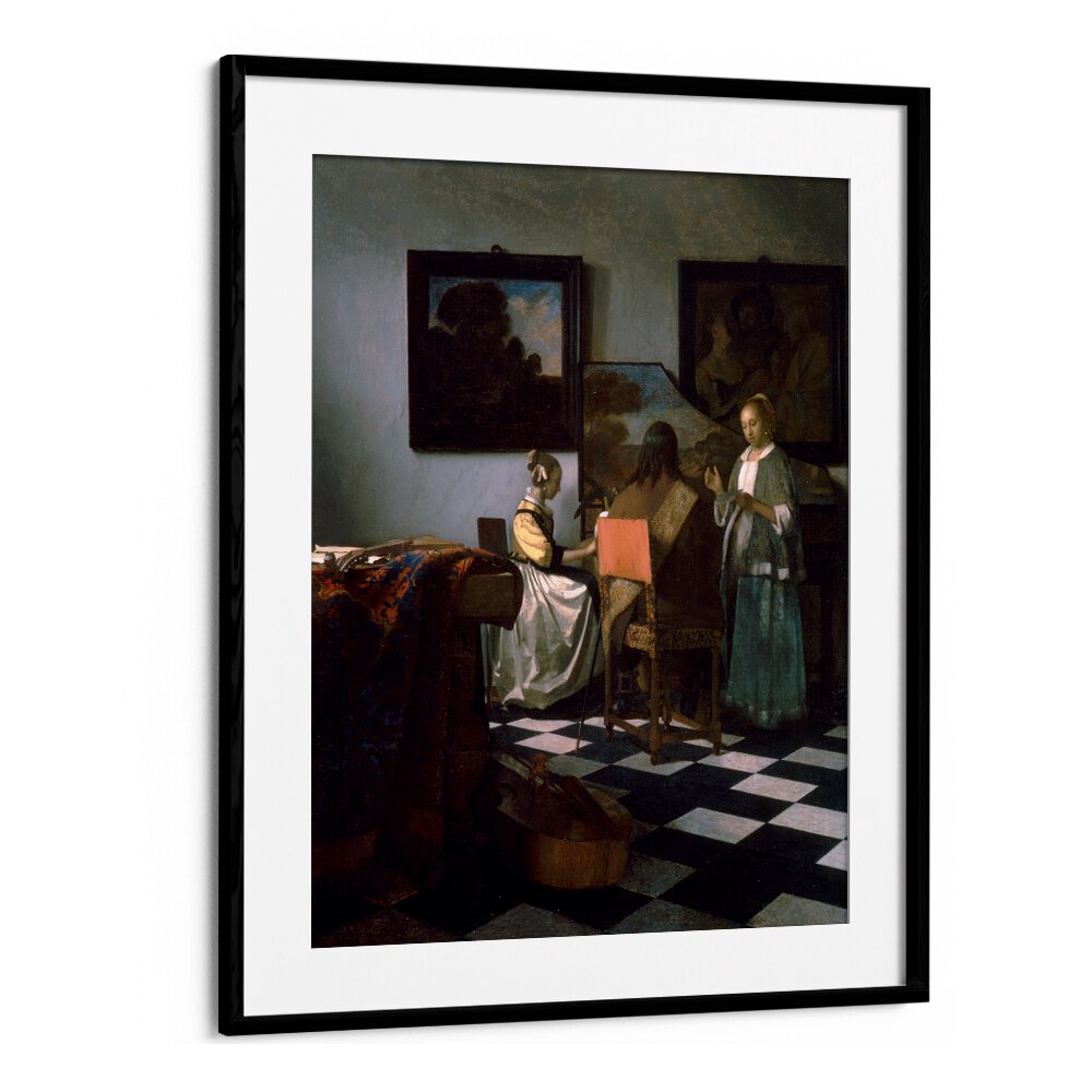 THE CONCERT (1664) FAMOUS PAINTING BY JOHANNES VERMEER, VINTAGE PAINTINGS