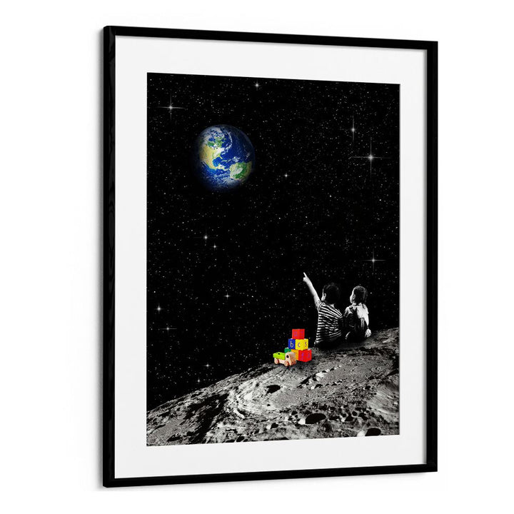 TOGETHER FROM THE MOON BY DIKHOTOMY , SURREAL ART PRINTS , SURREALISM