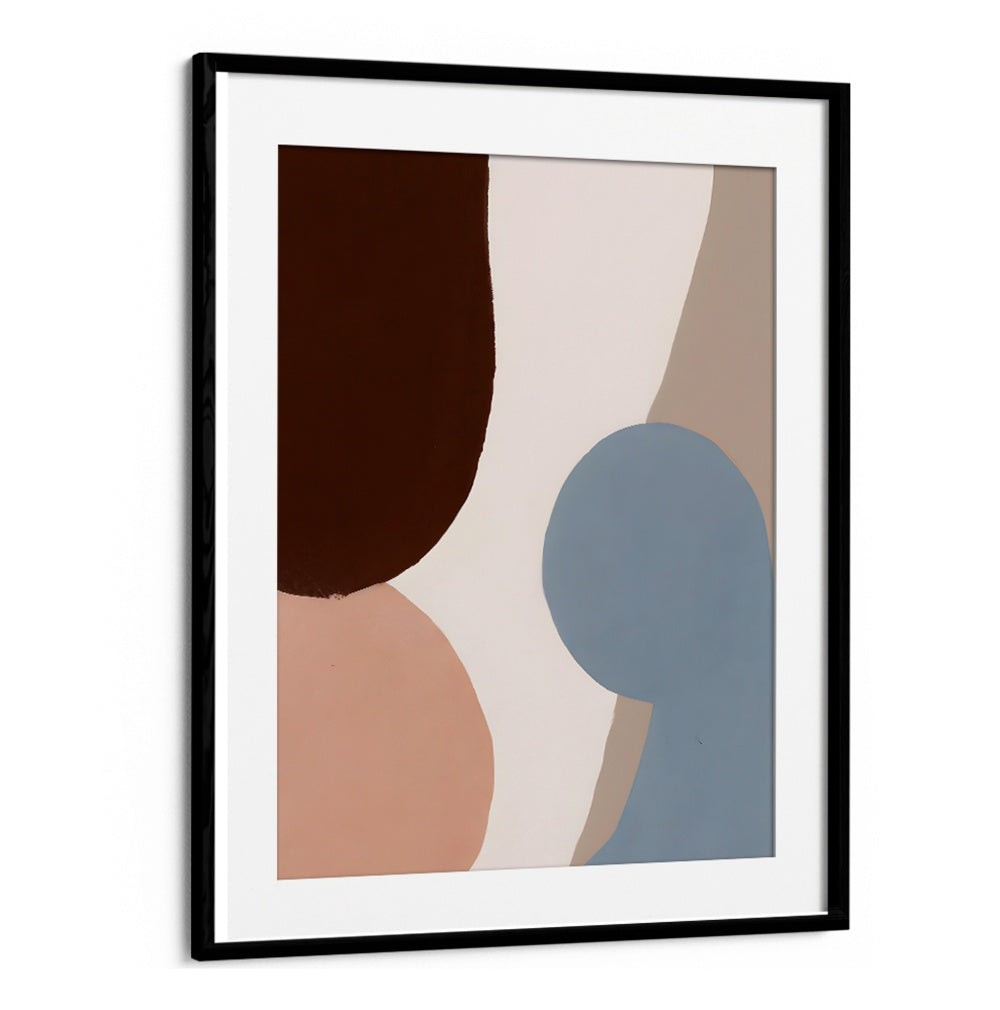 EARTHY CURVES , ABSTRACT PAINTINGS with organic shapes in rich earth tones, framed for modern home decor by BlackMount.
