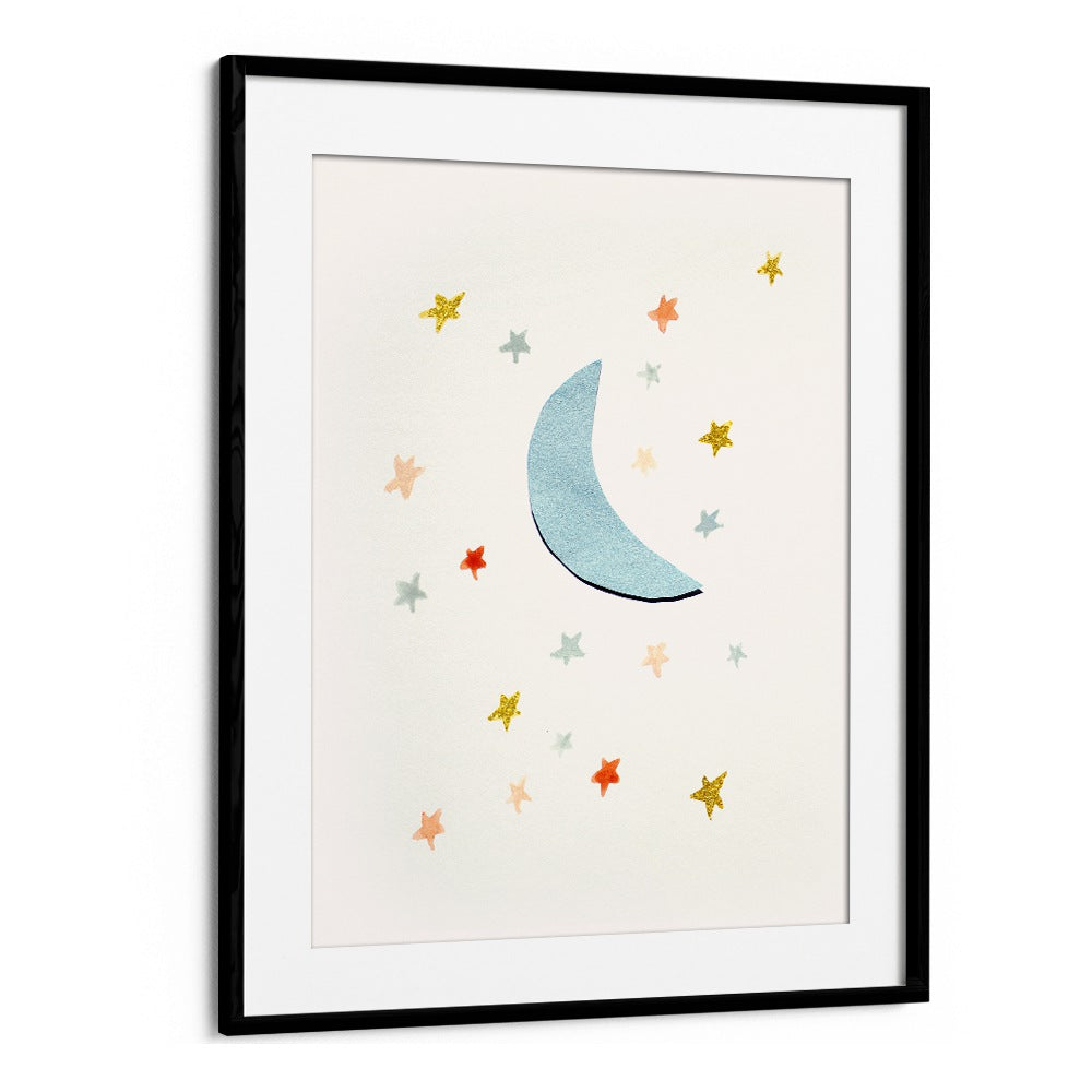 Whimsical MOON and stars kids room painting, perfect for adding charm to any child's space.