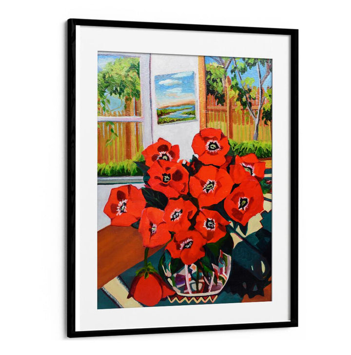 POPPIES III , FLORAL FLOWER PAINTINGS