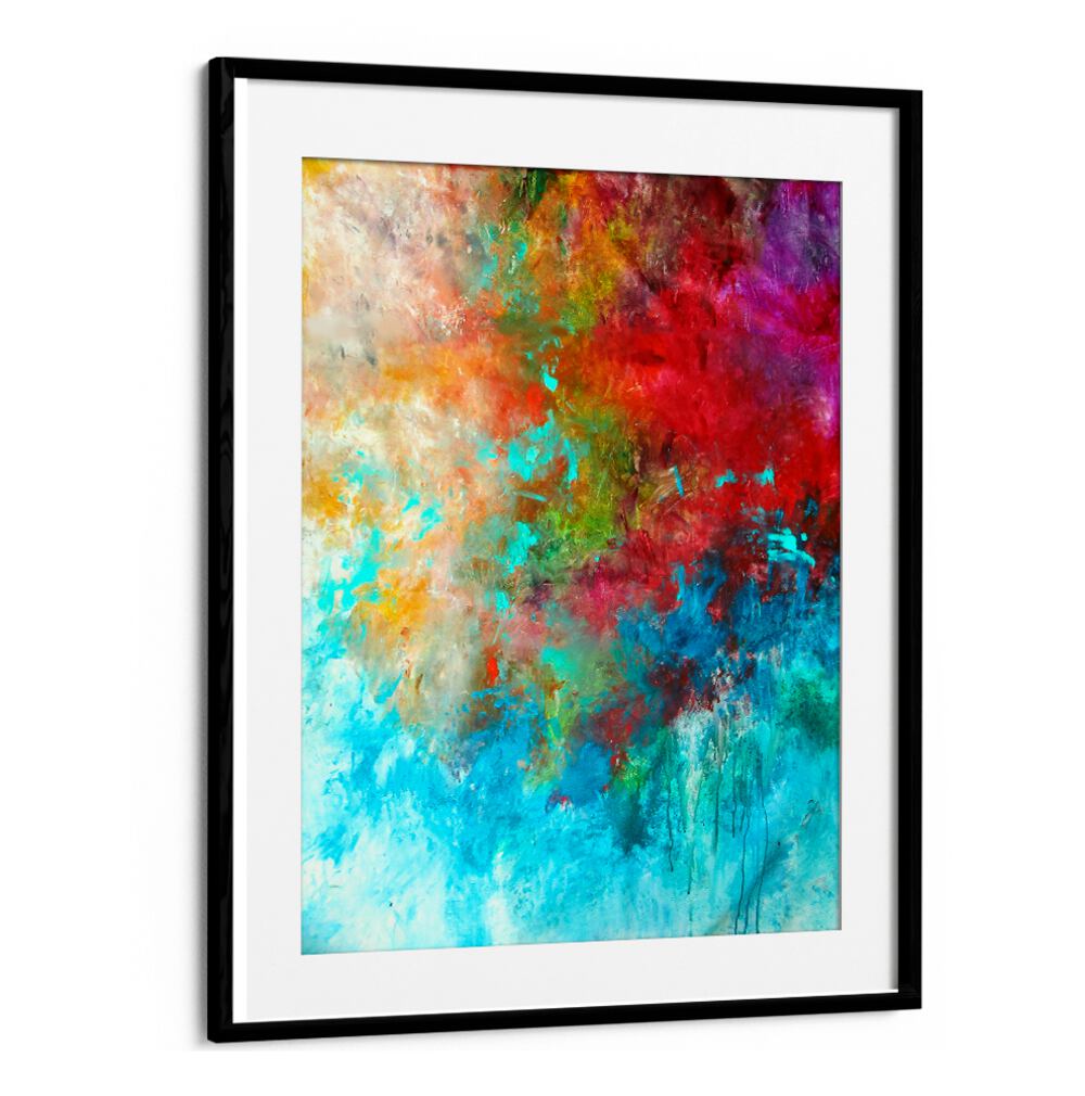 Vibrant colors and shapes define ABSTRACT DESIGN IX, a stunning piece of abstract paintings for modern spaces.