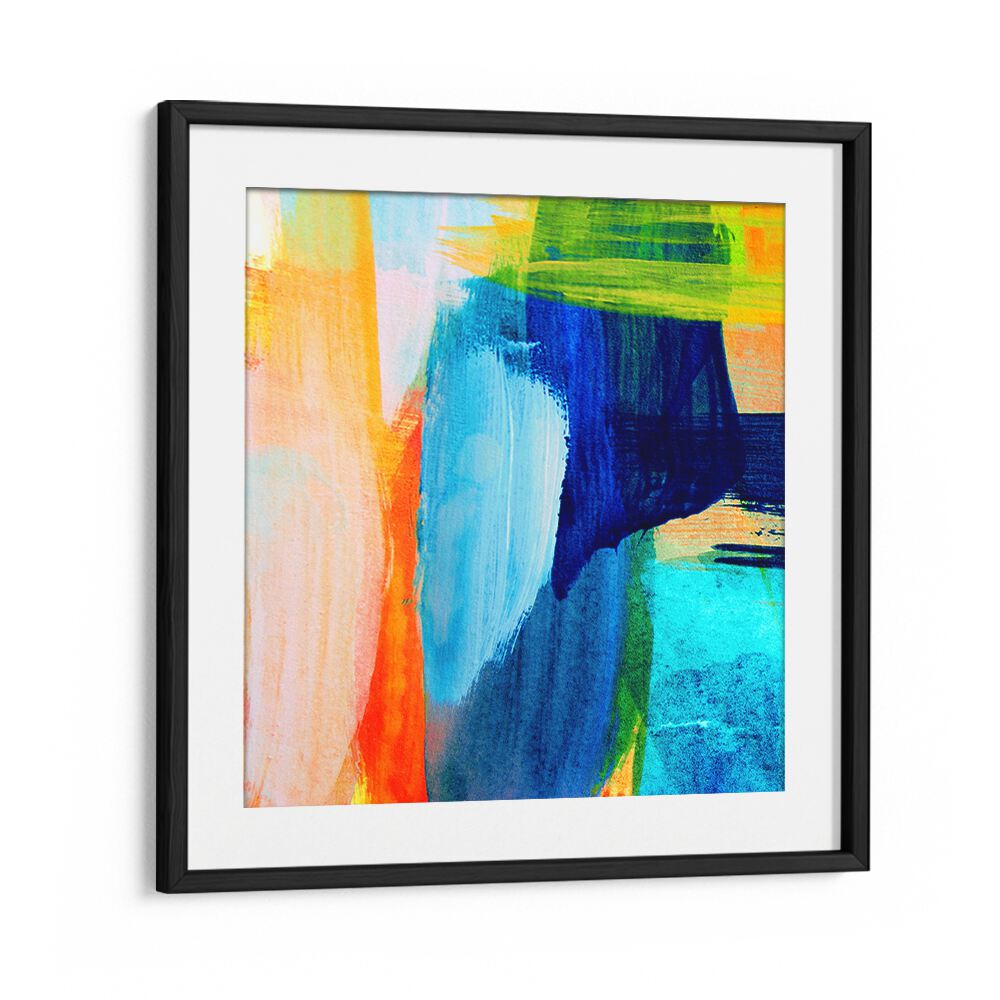 Vibrant colors blend in TROPICAL HEAT I, ABSTRACT PAINTINGS, enhancing your space with artistic flair.