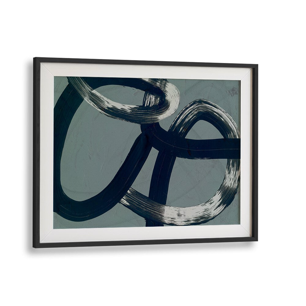 Modern UNDER OVER, ABSTRACT PAINTINGS featuring dynamic brush strokes and a stylish frame enhance any space beautifully.