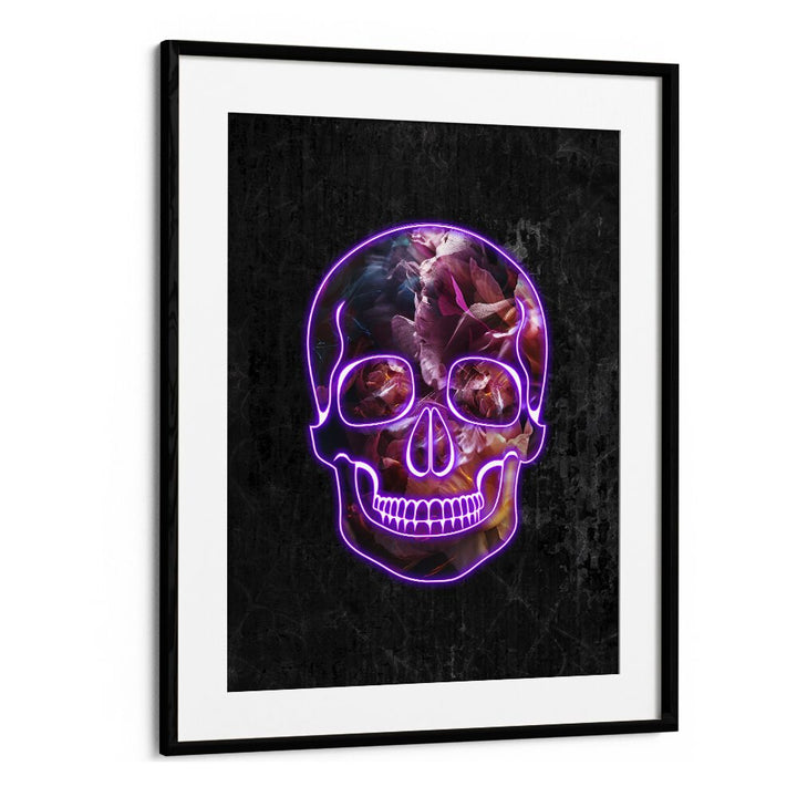 NEON HALLOWEEN SKULL BY SARAH MANOVSKI, BOTANICAL ART PRINT