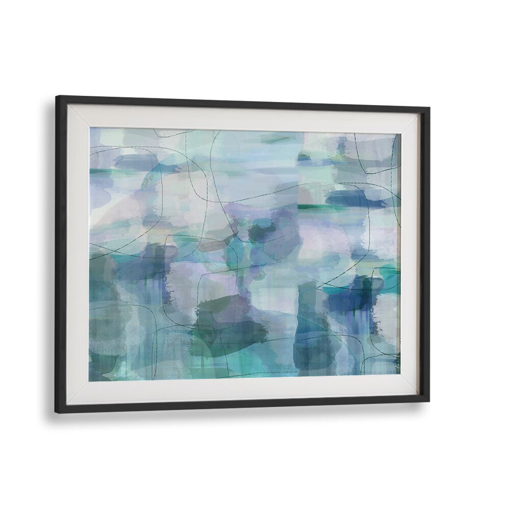 AQUARELLE BLUES II, ABSTRACT PAINTINGS features vibrant hues in a stunning acrylic piece perfect for transforming any space.