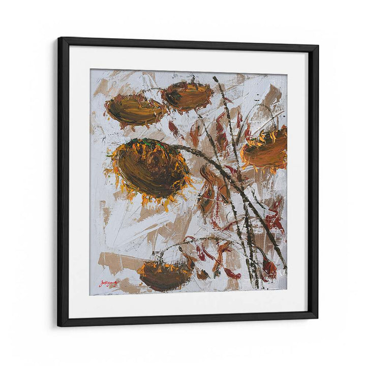 Colorful abstract SUN FLOWER CANVAS II, FLORAL FLOWER PAINTINGS, perfect for adding warmth to any space.