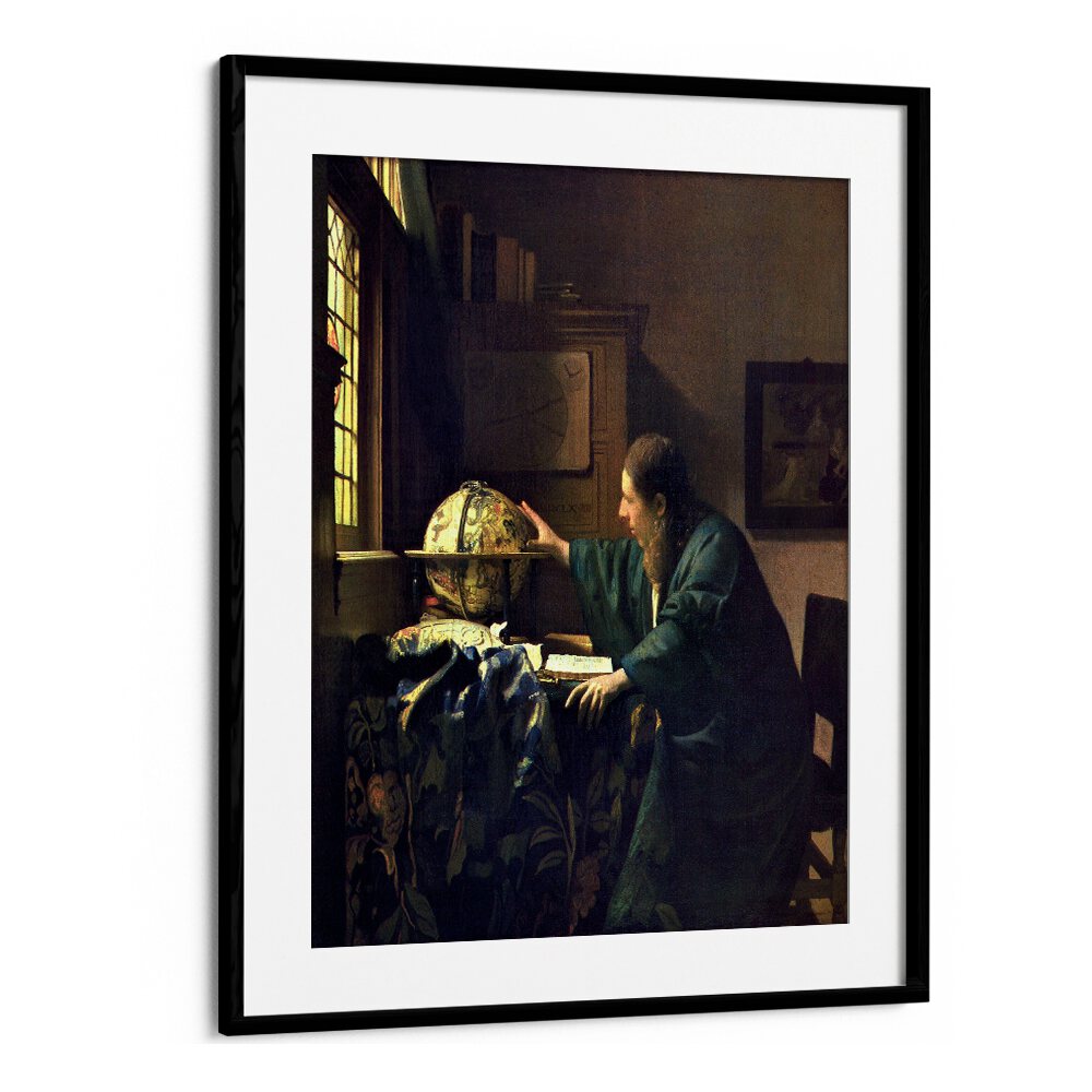 THE ASTRONOMER (CA. 1668) FAMOUS PAINTING  BY JOHANNES VERMEER, VINTAGE PAINTINGS