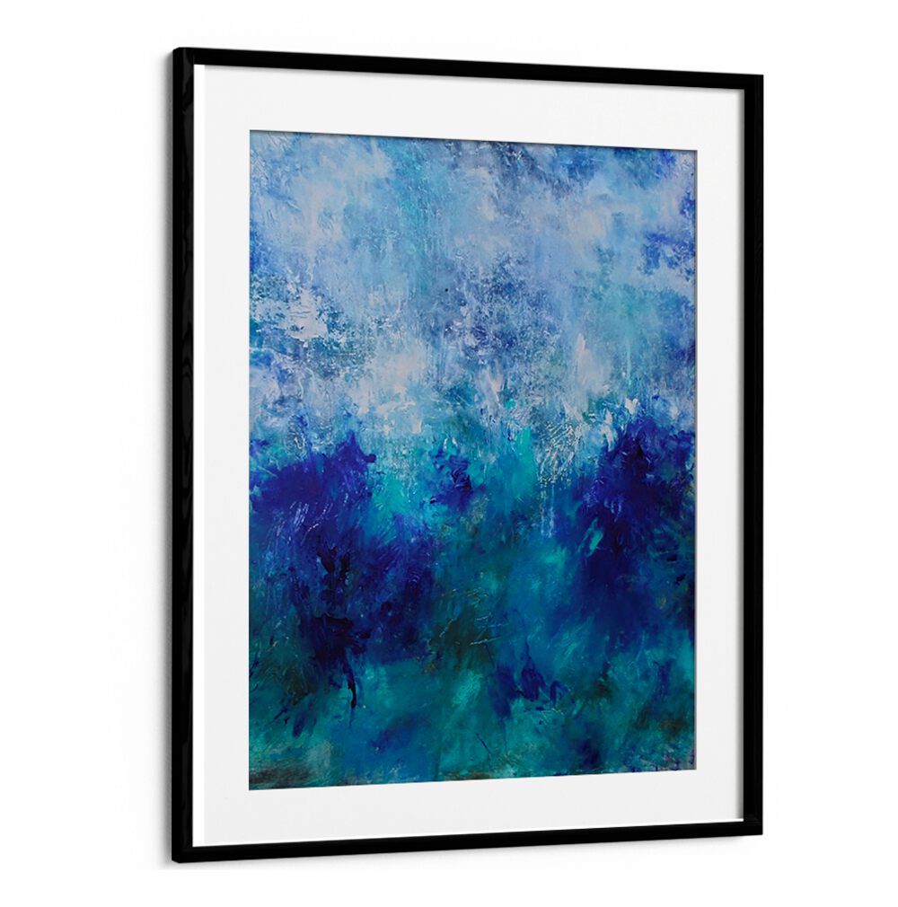 Stunning ABSTRACTION DESIGN IV, ABSTRACT PAINTINGS in vibrant blues, perfect for transforming any living space.