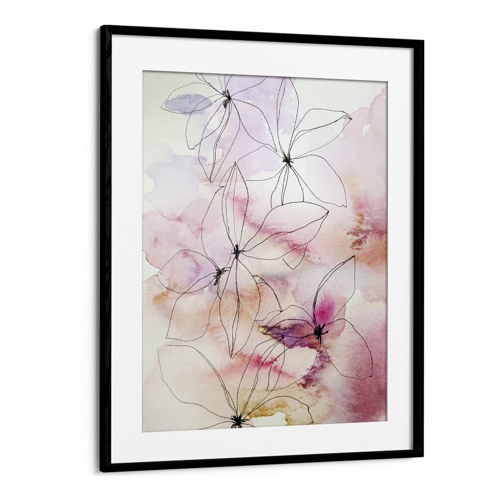 Elegant WHISPER PETALS I, FLORAL FLOWER PAINTINGS in soft pink tones, perfect for adding a delicate touch to any space.