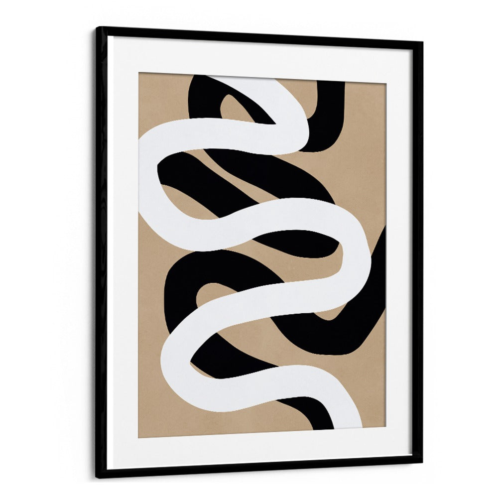 Abstract artwork featuring flowing curves in black and white, showcasing EXPRESSIONIST CURVES II, ABSTRACT PAINTINGS.