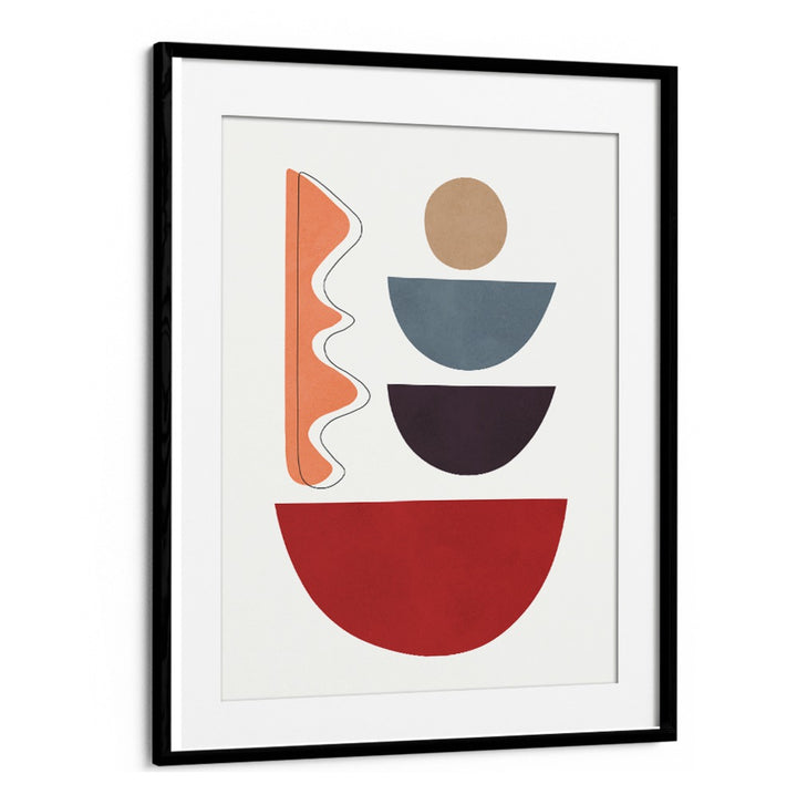 Colorful geometric shapes create a striking design in EXPRESSIVE V, GEOMETRIC ART PRINTS for modern decor.
