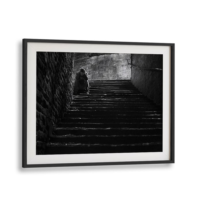 Stirring moment captured in "IN DESPAIR, PHOTOGRAPHY PRINTS," reflecting urban life's emotional depth.