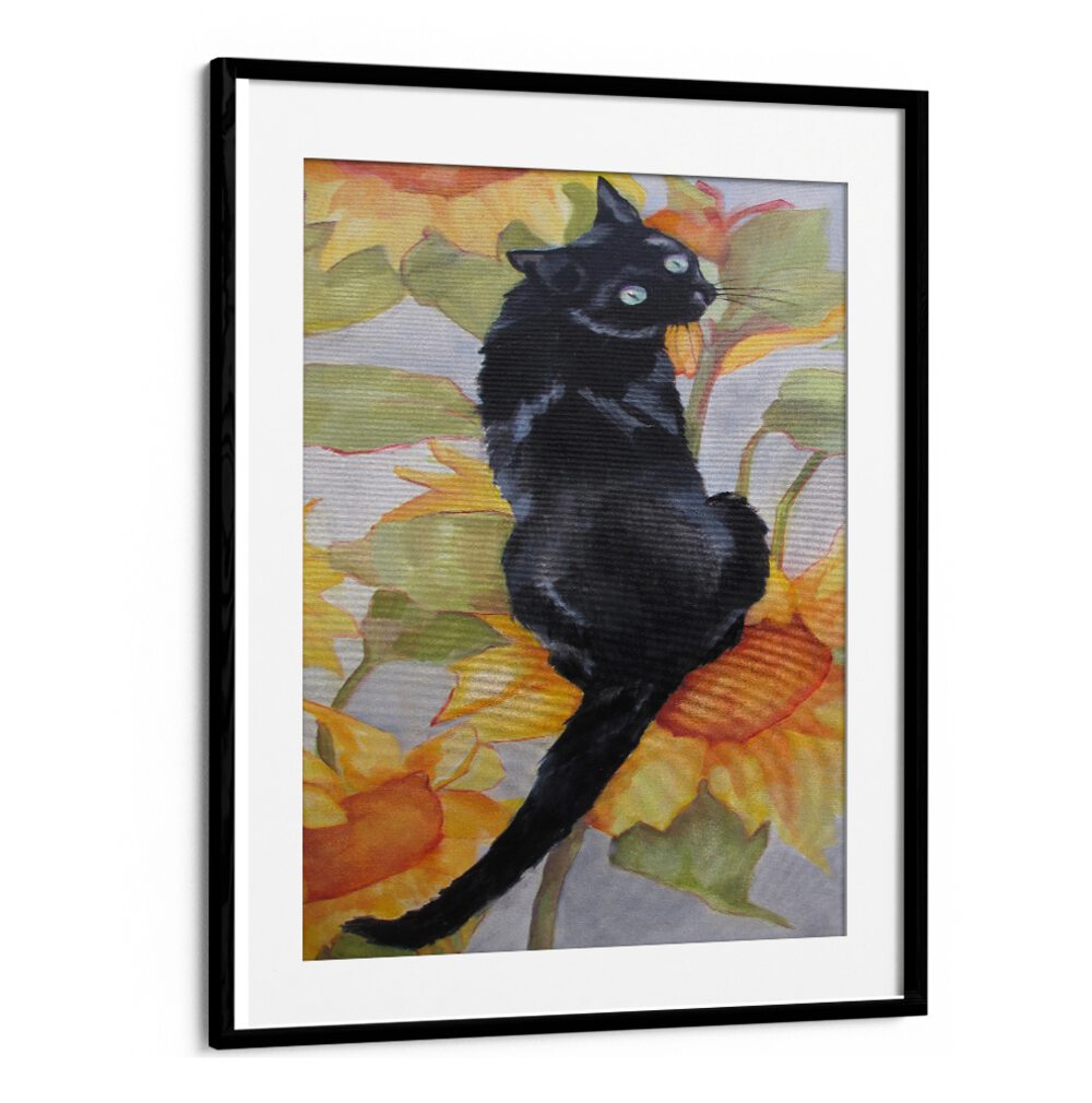 BLACK CAT , ANIMAL PAINTINGS