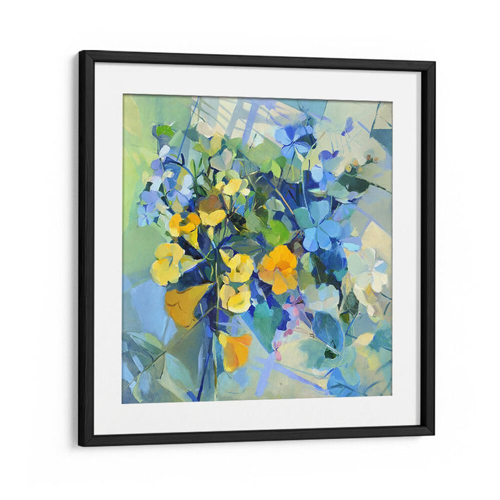 Colorful abstract painting featuring flowers, perfect for enhancing spaces with WELLOW OIL, ABSTRACT PAINTINGS.
