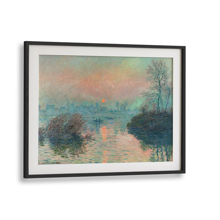 SUN SETTING ON THE SEINE AT LAVACOURT (1880) , VINTAGE PAINTINGS