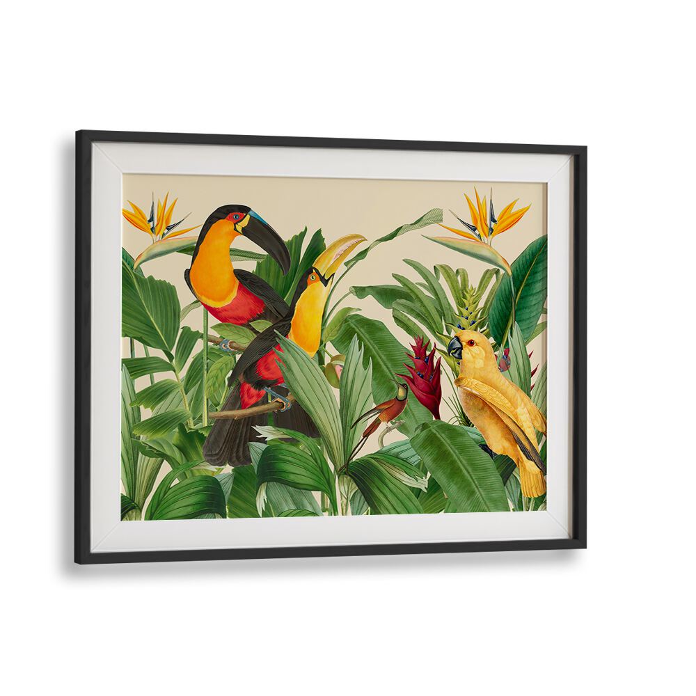 RAIN FOREST BIRD GARDEN BY ANDREA HAASE , WILDLIFE POSTERS, WILDLIFE PAINTINGS