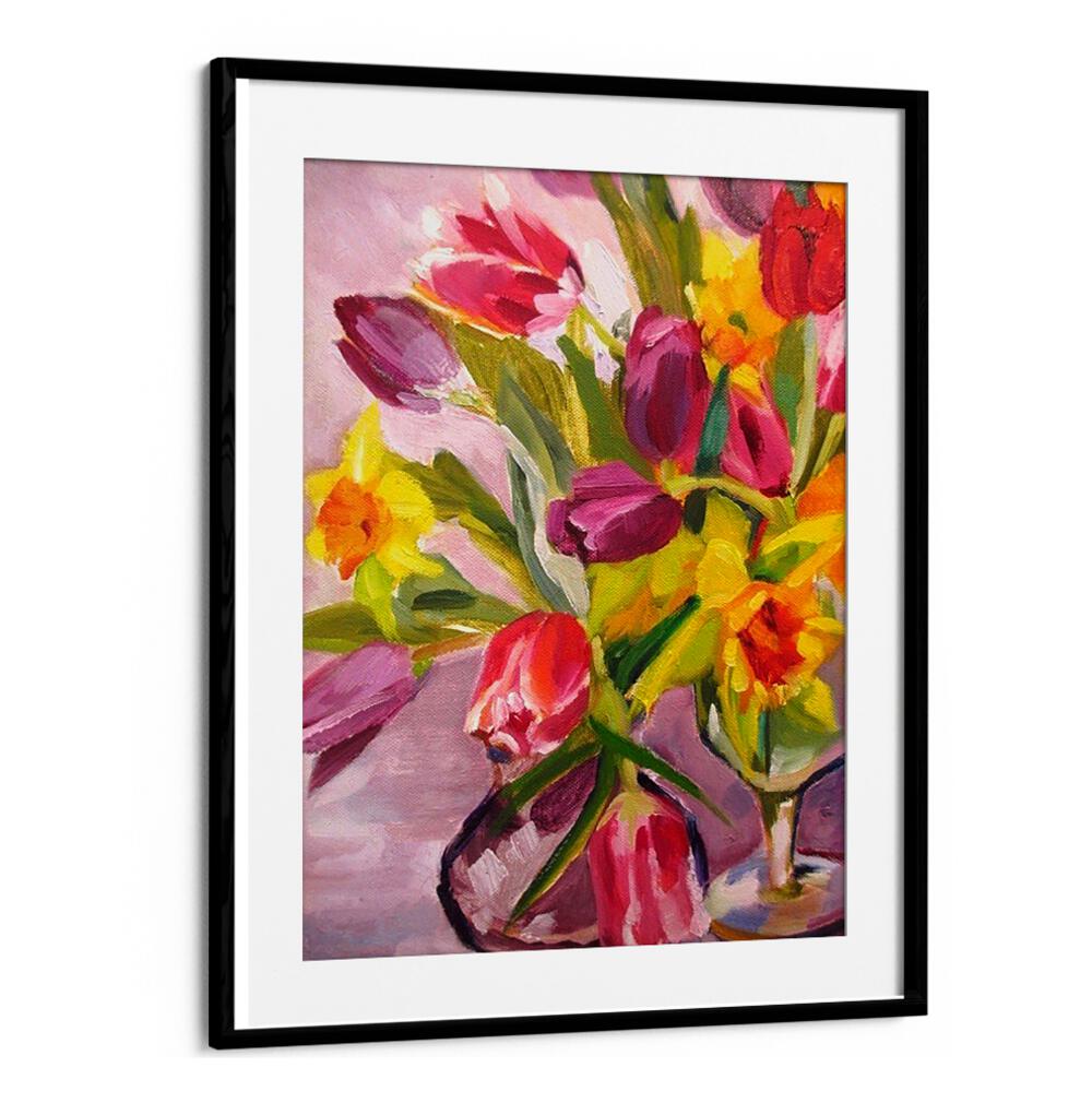 SPRING FLOWERS I , FLORAL FLOWER PAINTINGS