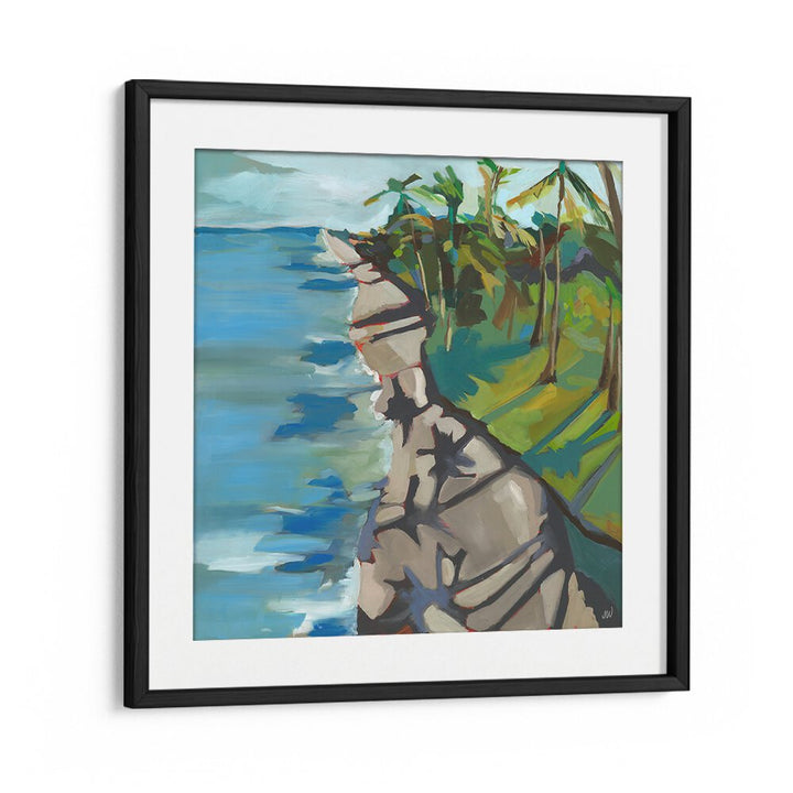 Abstract WATER II, LANDSCAPE PAINTINGS featuring vibrant coastal views and lush greenery, perfect for serene home decor.