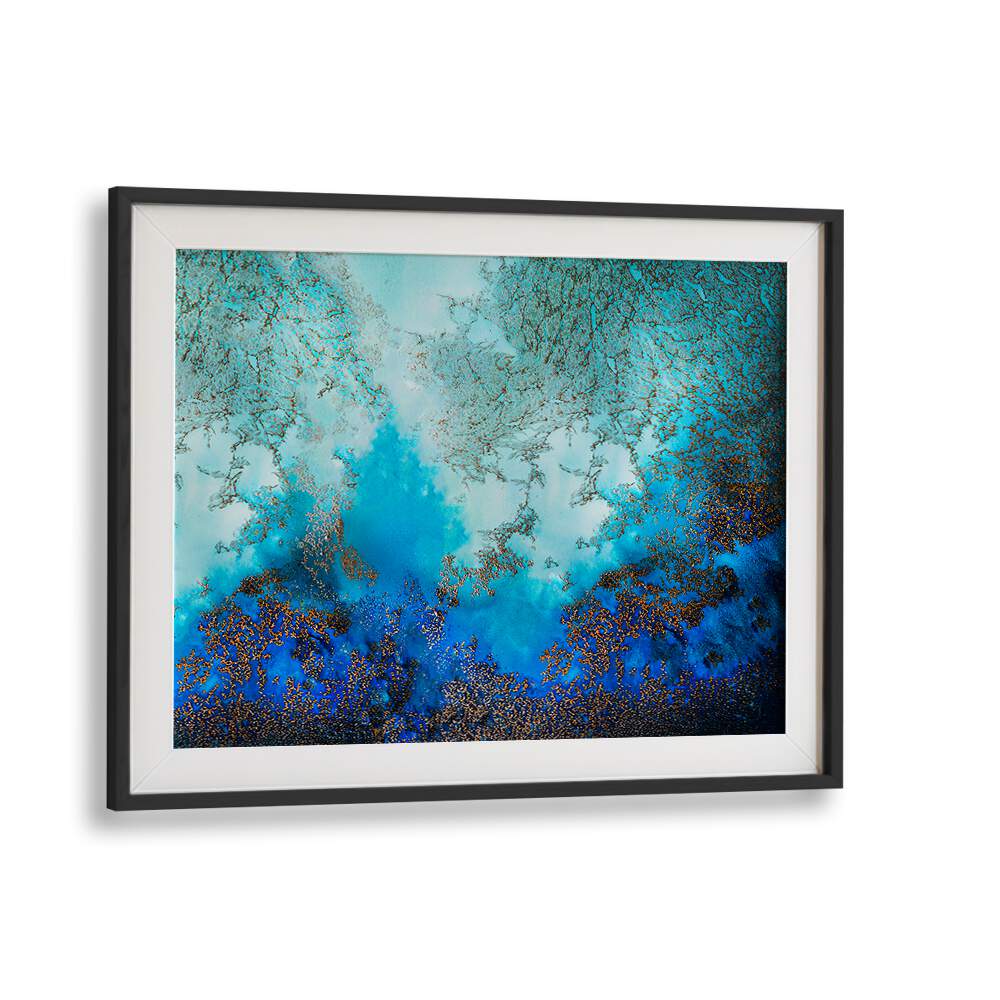Vibrant BLUE WATERS, ABSTRACT PAINTINGS in deep blues and soft whites, perfect for transforming any space.