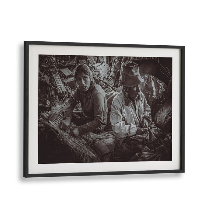 Capture the essence of urban life with CUSCO STREET I, PHOTOGRAPHY PRINTS, featuring expressive portraits in black and white.