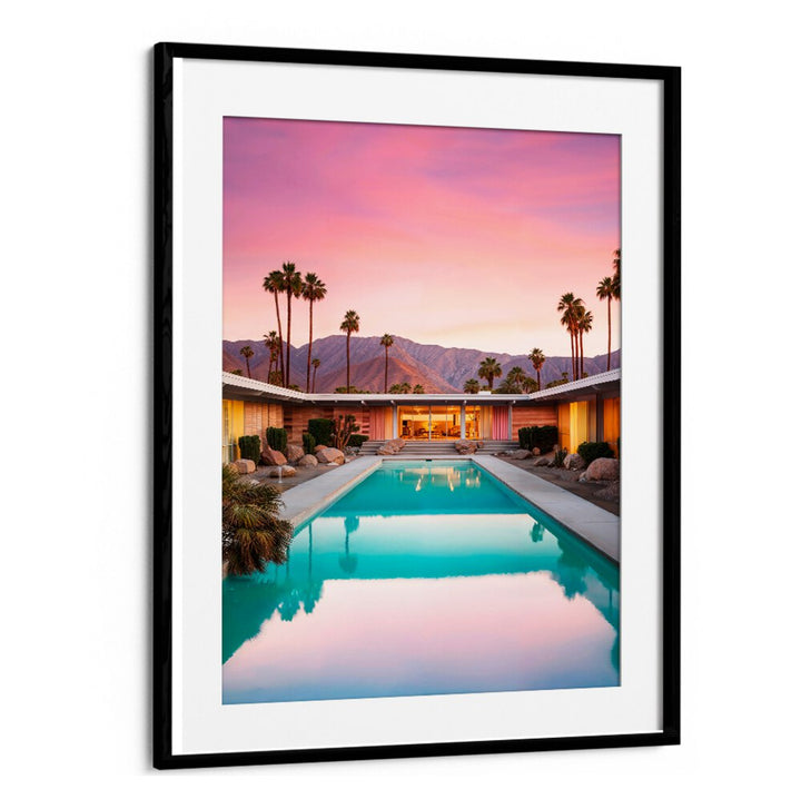Stunning MID-CENTURY POOL, BEACH PAINTINGS showcasing elegant design and vibrant colors by Philippe Hugonnard.