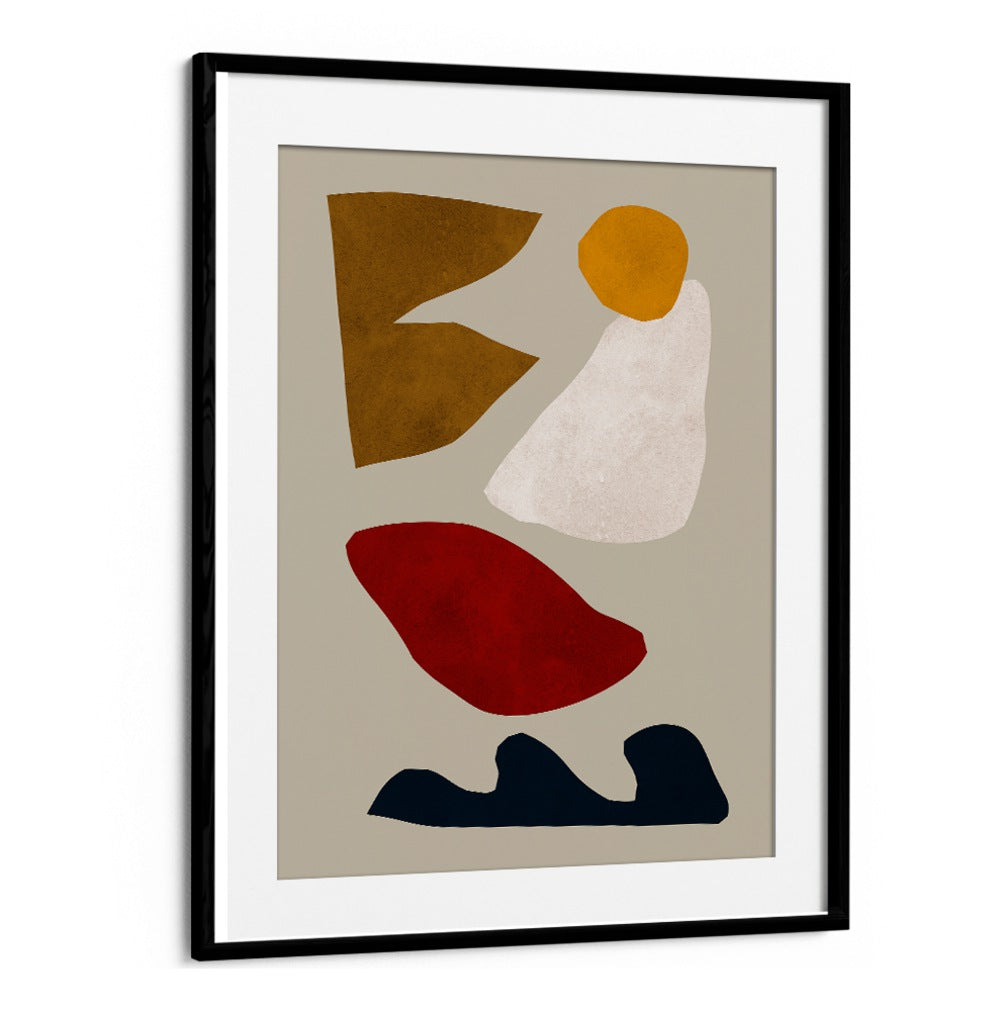 Colorful abstract shapes in a frame showcase the EXPRESSIVE GEO IV, GEOMETRIC ART PRINTS for modern decor.