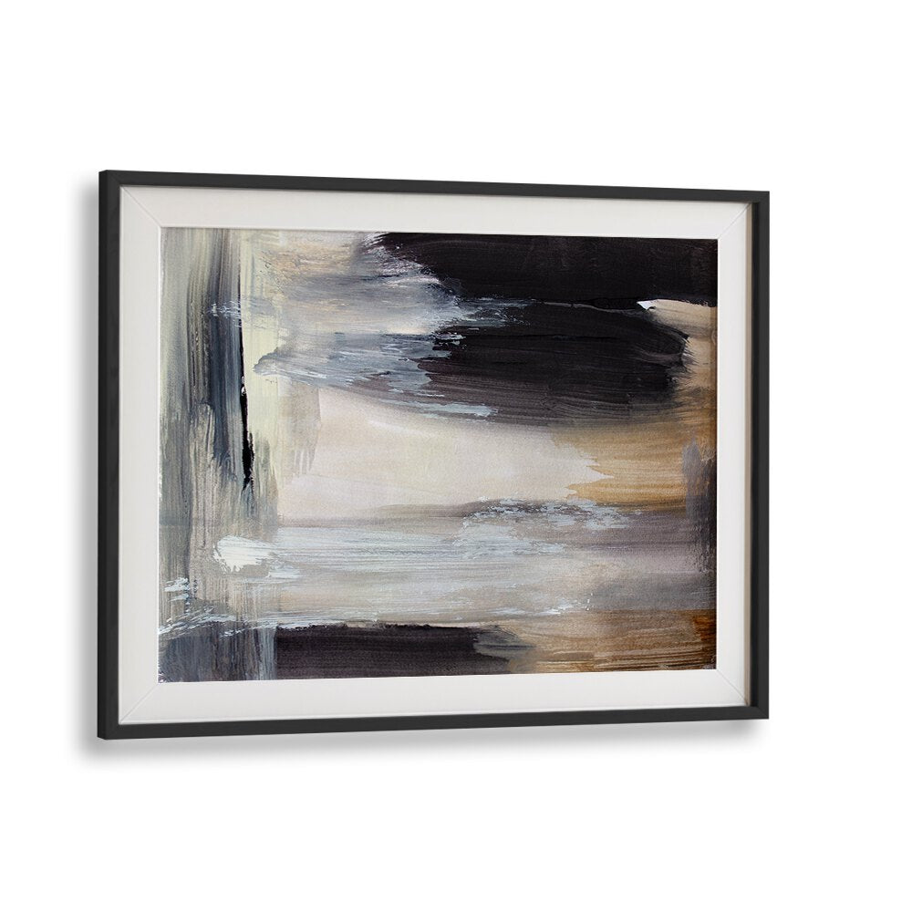 CALICO, ABSTRACT PAINTINGS feature striking brushstrokes in muted tones, enhancing any modern decor aesthetic.
