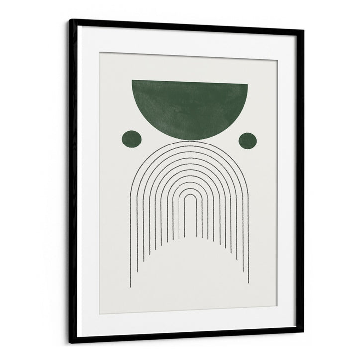 Stylish GREEN MID CENTURY MODERN NO.3, GEOMETRIC ART PRINTS, perfect for enhancing your living space with tranquility.