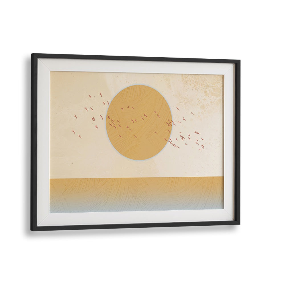 Brighten your space with GOLDEN SUN, LANDSCAPE PAINTINGS featuring a serene sunset and elegant warmth.
