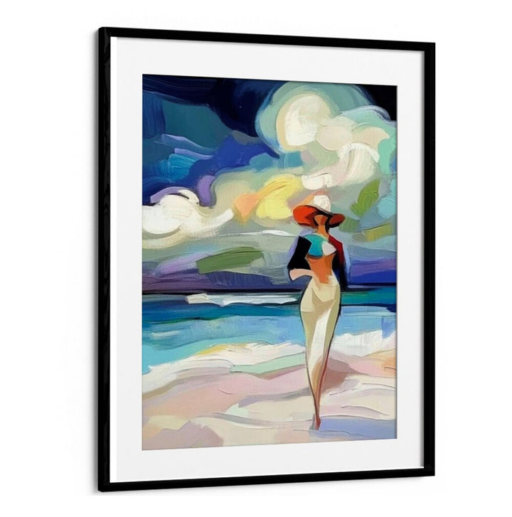 Elegant WOMAN ON THE BEACH artwork, perfect for adding charm and confidence to your space. Ideal for summer vibes.