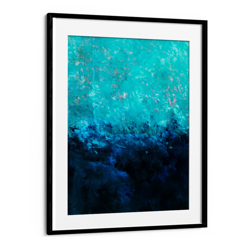 Enhance your decor with ABSTRACTION DESIGN II, a captivating abstract painting in vibrant blue and earthy tones.