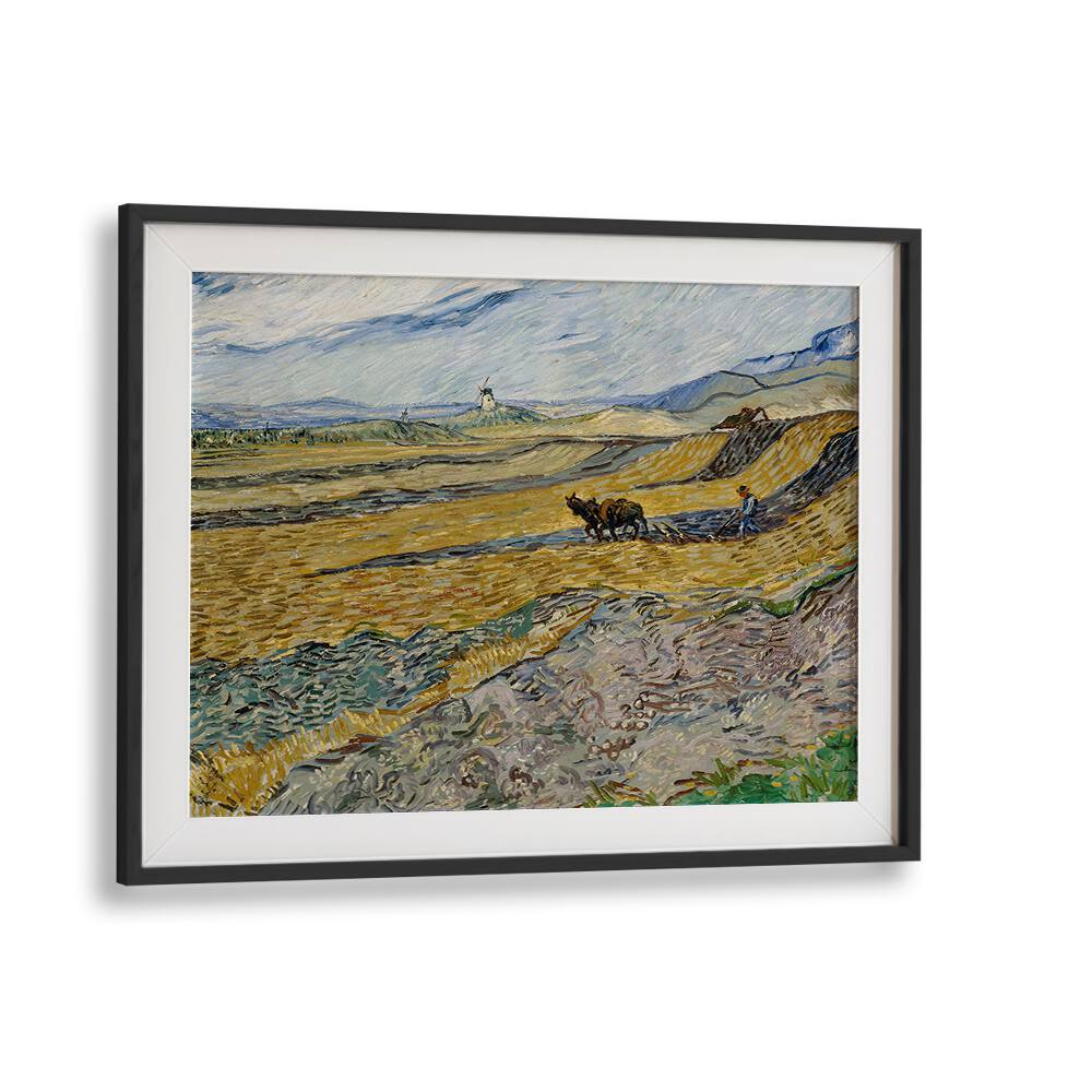 VINCENT VAN GOGH - ENCLOSED FIELD WITH PLOUGHMAN ,  VINTAGE PAINTINGS