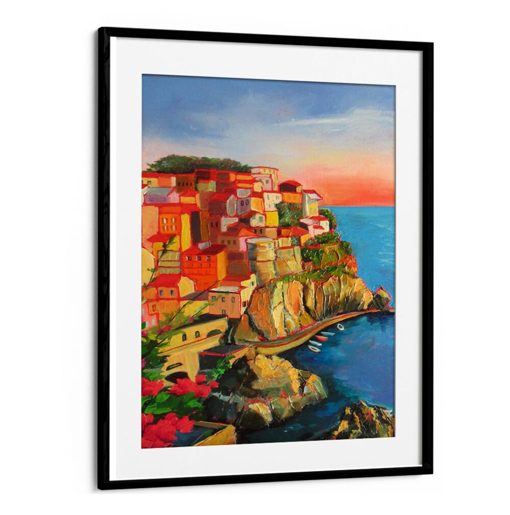ONE OF FIVE IN CINQUE TERRE , LANDSCAPE PAINTINGS