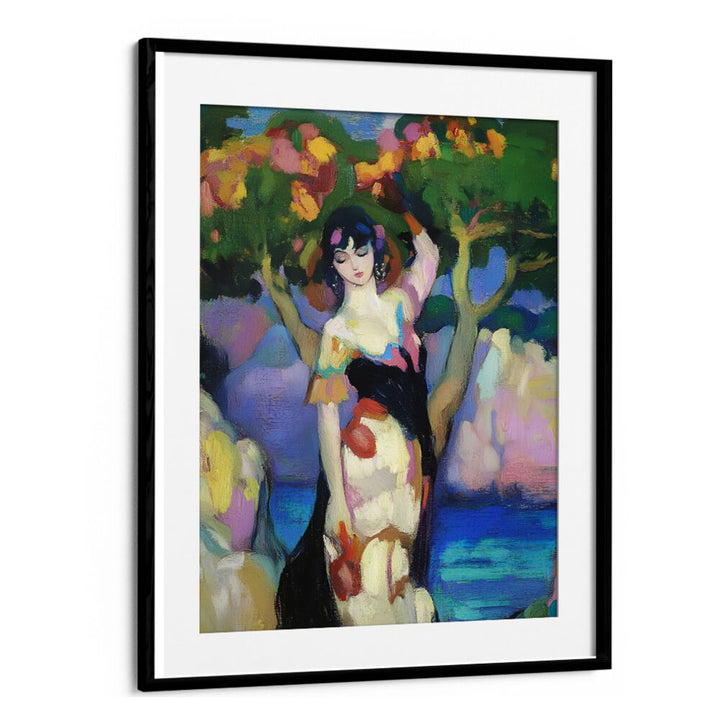 Stunning WOMAN BY THE SEA II artwork showcasing coastal beauty and feminine grace, perfect for nature lovers.