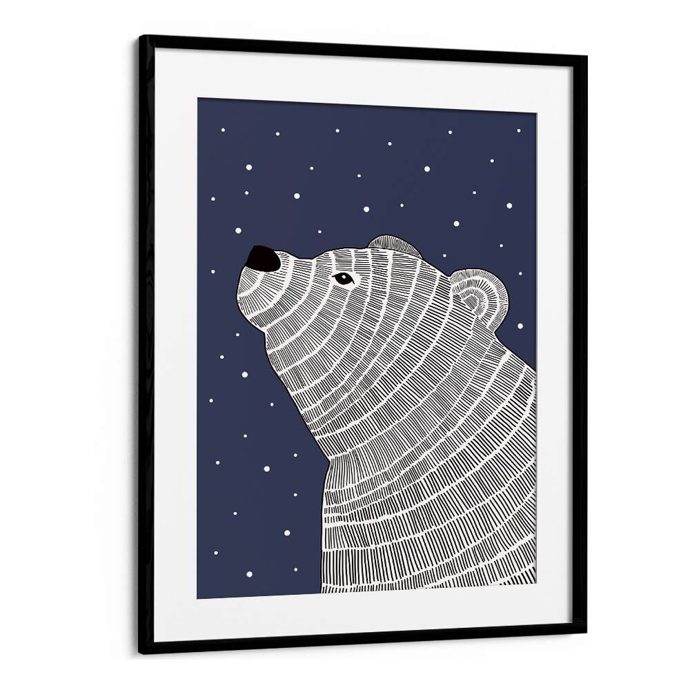 Enchanting POLA BEAR NIGHT GAZE, KIDS ROOM PAINTINGS create a serene winter wonderland in your child's space.