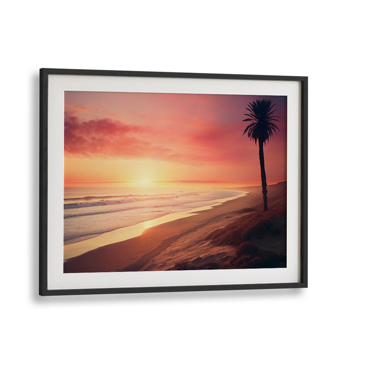 LATE SUMMER DAY, BEACH PAINTINGS showcase a serene sunset over the ocean, capturing warm, vibrant hues.