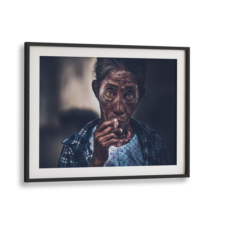 The Smoking Woman from Burma, photography prints showcasing captivating street art and culture in stunning detail.