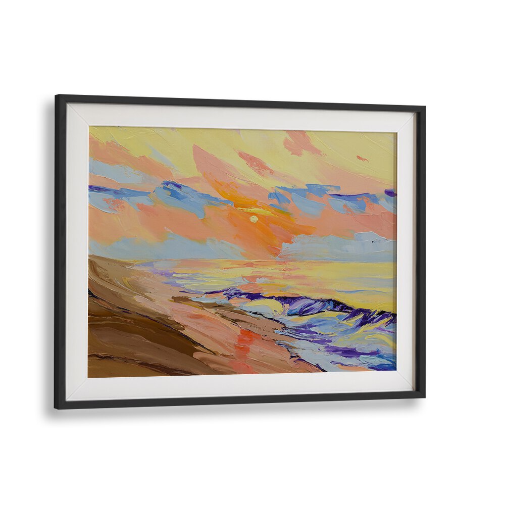 SUNSET AT THE BEACH , BEACH PAINTINGS