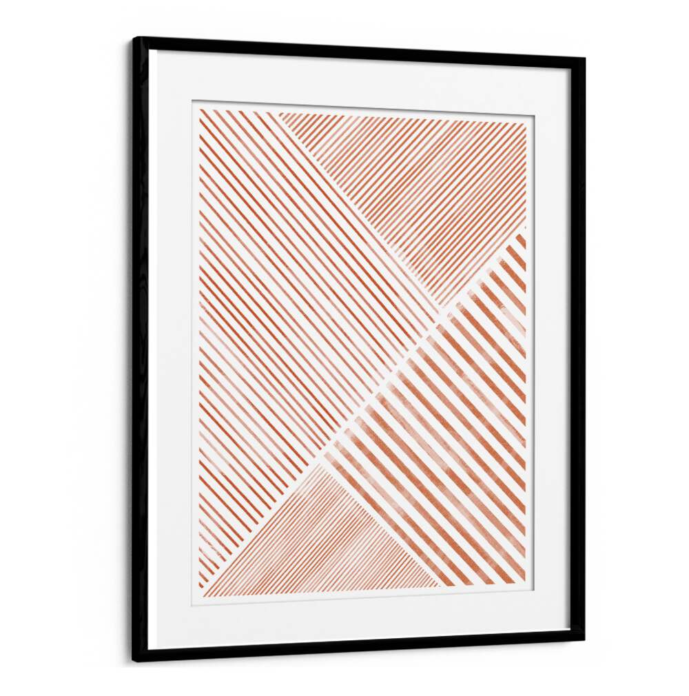 Stylish PEACHY LINE ART II, GEOMETRIC ART PRINTS in a sleek frame, perfect for elevating modern home decor.