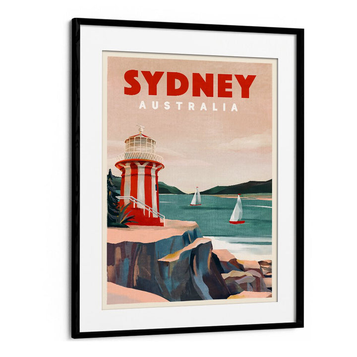 SYDNEY AUSTRALIA LIGHTHOUSE NAUTICAL TRAVEL ART BY THE WHISKEY GINGER ,TRAVEL POSTERS