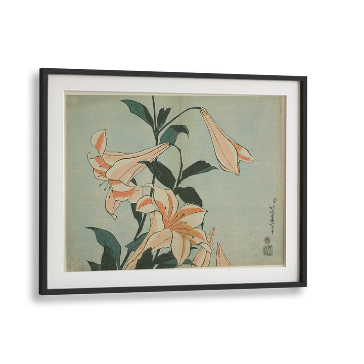 HOKUSAI'S LILIES , VINTAGE PAINTINGS