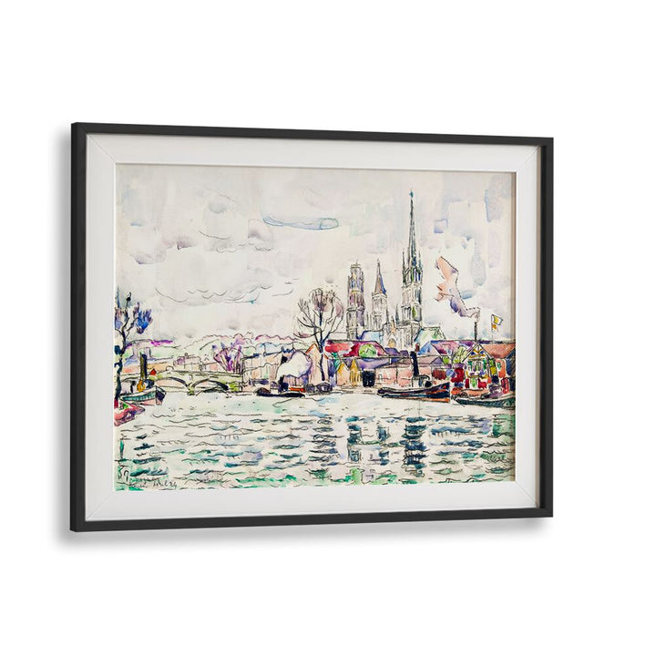 RIVER SCENE ROUEN (1924) , VINTAGE PAINTINGS