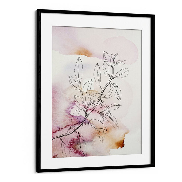 Whisper Petals III, floral flower paintings featuring delicate line art and soft watercolor hues for elegant decor.