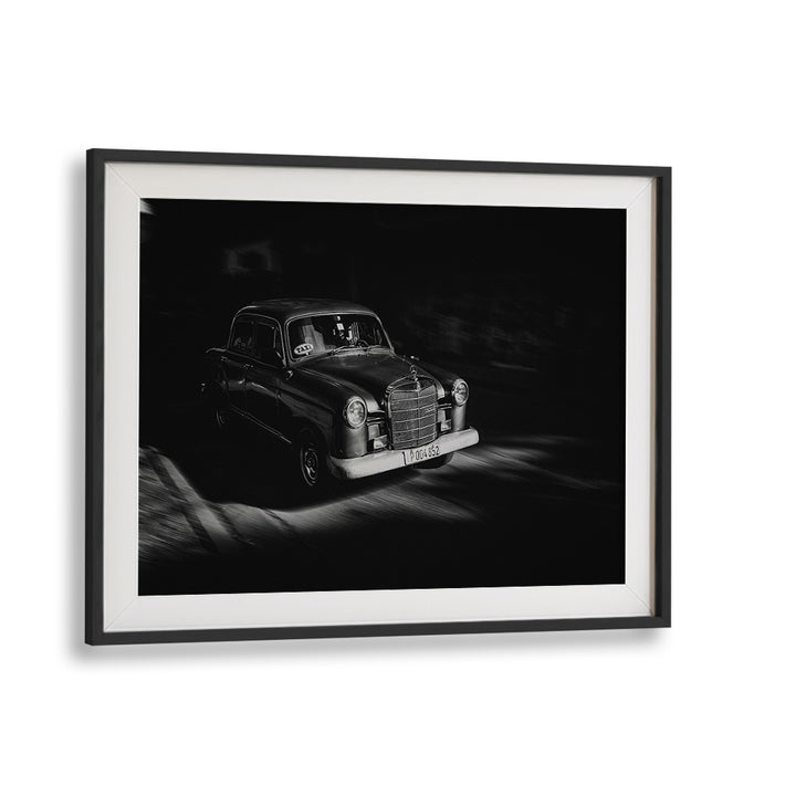 Classic car in motion, capturing urban life essence in HABANA STREET V, PHOTOGRAPHY PRINTS for vibrant home decor.