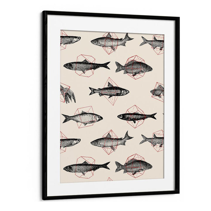 FISHES IN GEOMETRICS BY FLORENT BODART, WILDLIFE ART PRINTS