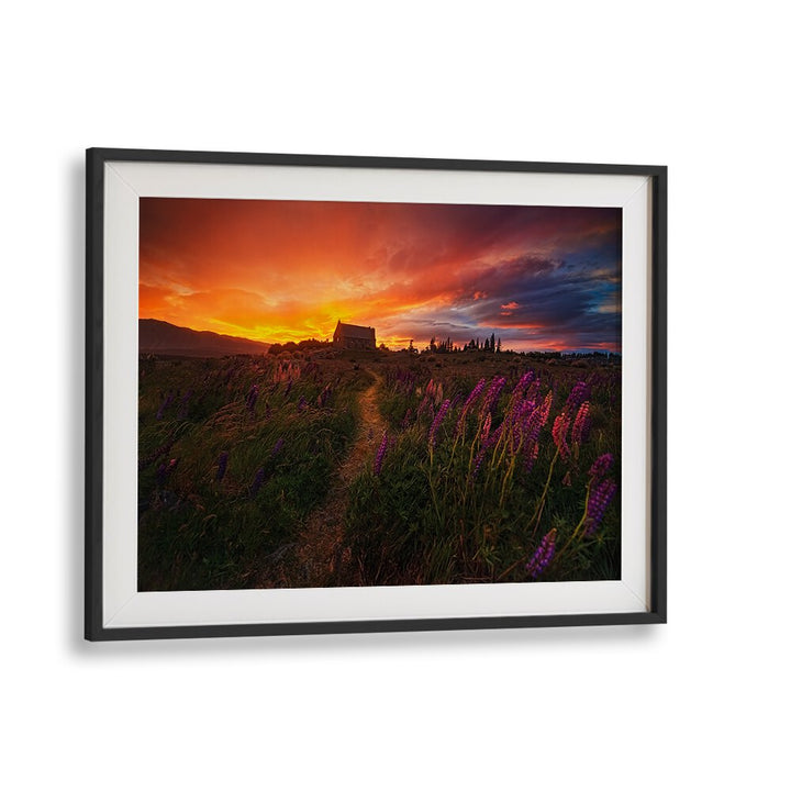 Vibrant sunset over a scenic landscape, perfect for IN THE WIND, PHOTOGRAPHY PRINTS to enhance your space.